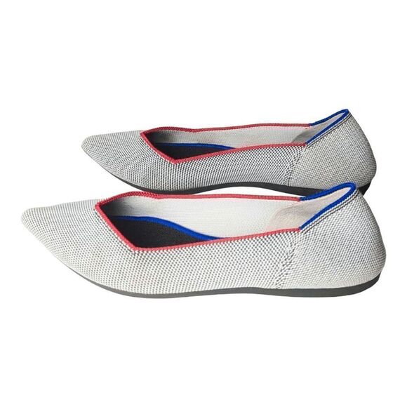 ROTHY'S The Point "Grey Point Red Piping' Flats - Picture 3 of 10